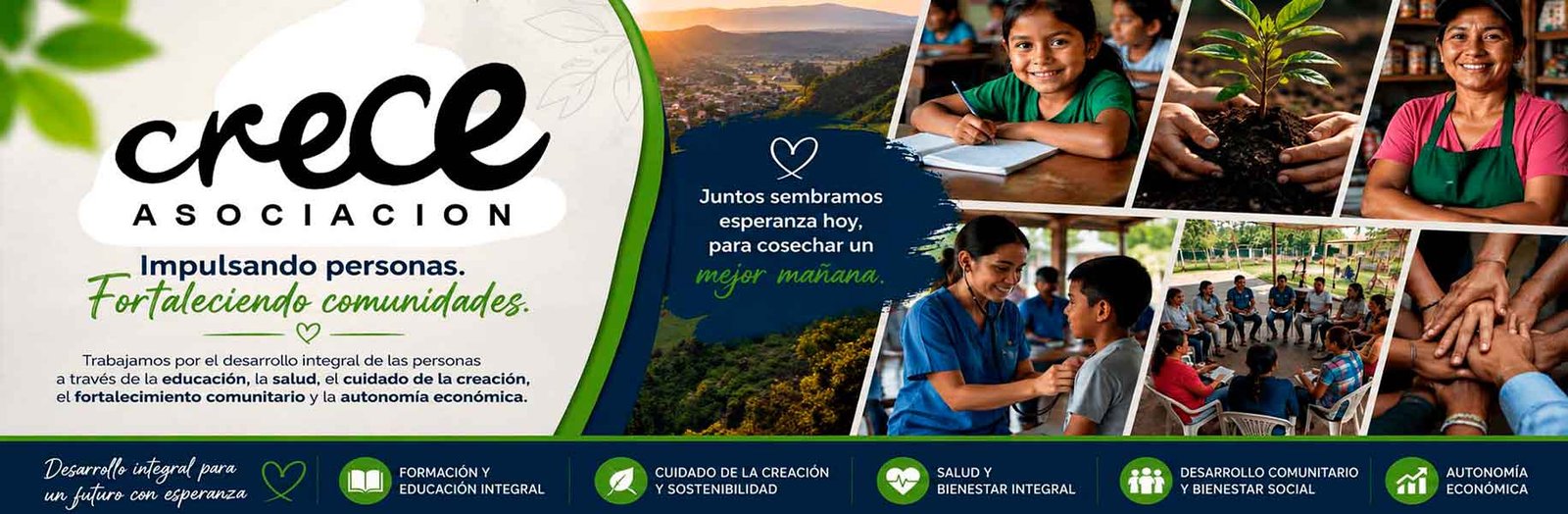 Equipo y comunidad de CRECE compartiendo una jornada de desarrollo comunitario